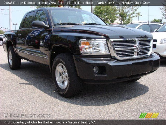 2008 Dodge Dakota Laramie Crew Cab 4x4 in Brilliant Black
