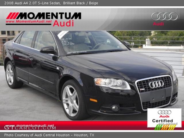 2008 Audi A4 2.0T S-Line Sedan in Brilliant Black