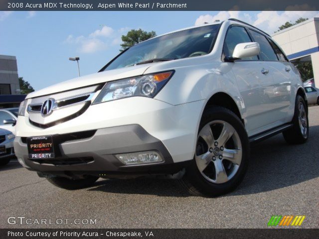 2008 Acura MDX Technology in Aspen White Pearl