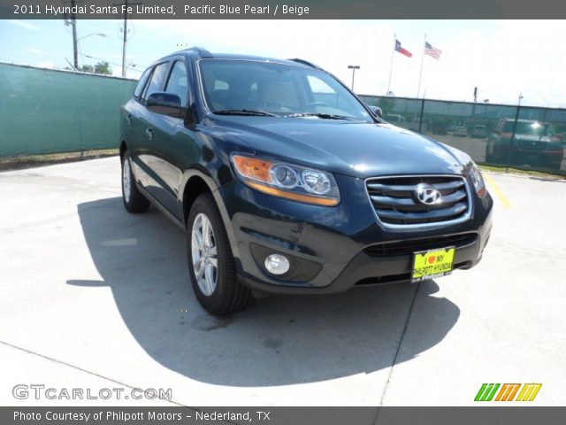2011 Hyundai Santa Fe Limited in Pacific Blue Pearl