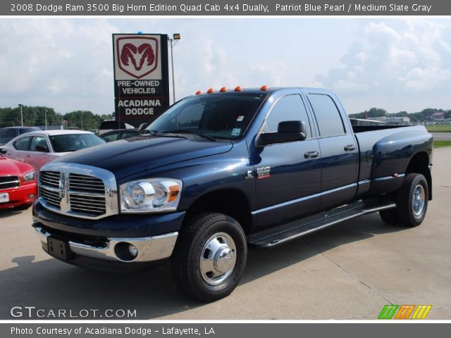 2008 Dodge Ram 3500 Big Horn Edition Quad Cab 4x4 Dually in Patriot Blue Pearl