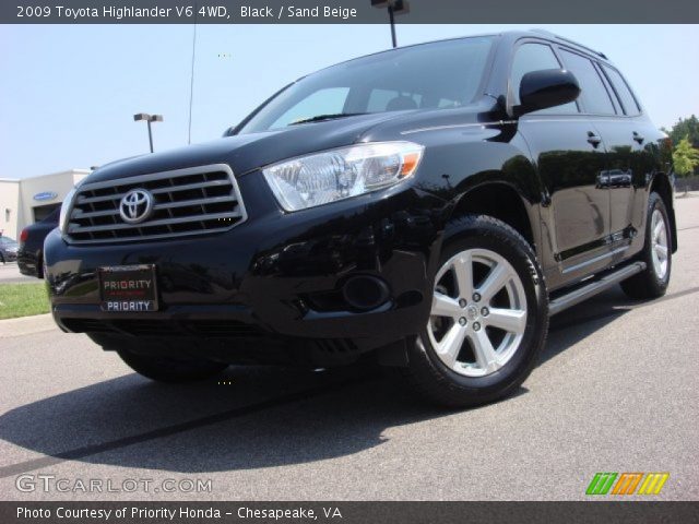 2009 Toyota Highlander V6 4WD in Black