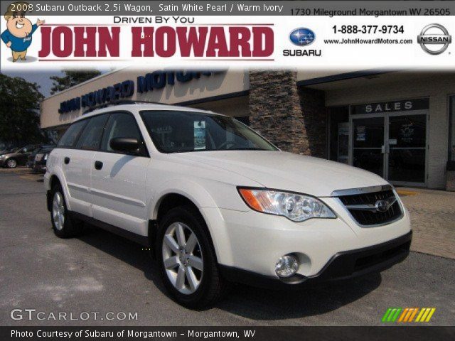 2008 Subaru Outback 2.5i Wagon in Satin White Pearl