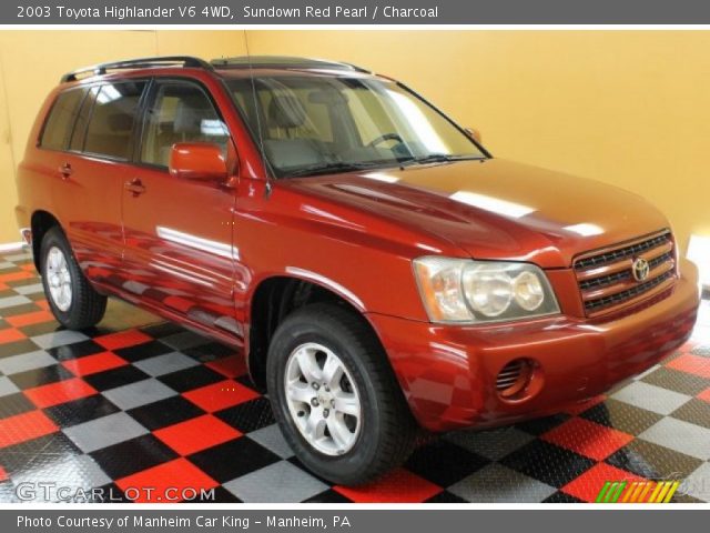 2003 Toyota Highlander V6 4WD in Sundown Red Pearl