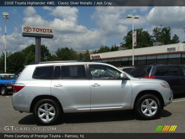 2008 Toyota Highlander 4WD in Classic Silver Metallic