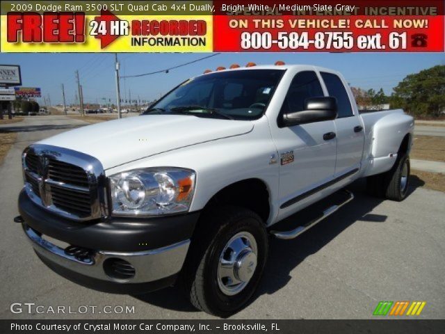2009 Dodge Ram 3500 SLT Quad Cab 4x4 Dually in Bright White