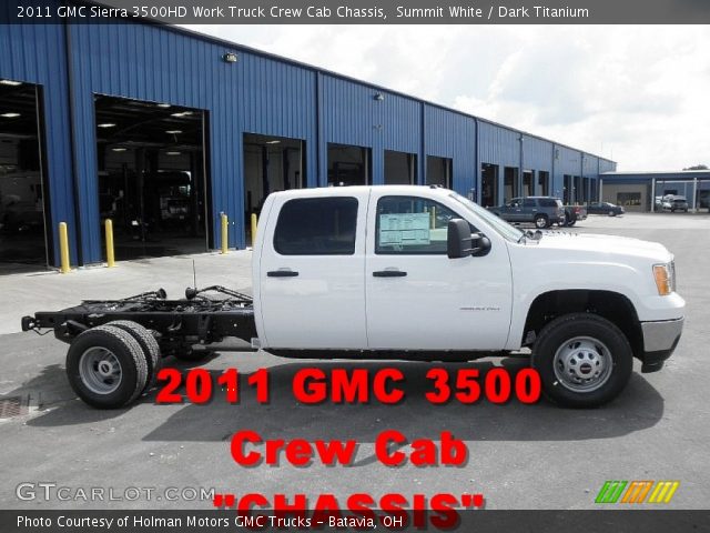 2011 GMC Sierra 3500HD Work Truck Crew Cab Chassis in Summit White