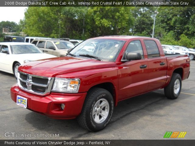 2008 Dodge Dakota SLT Crew Cab 4x4 in Inferno Red Crystal Pearl