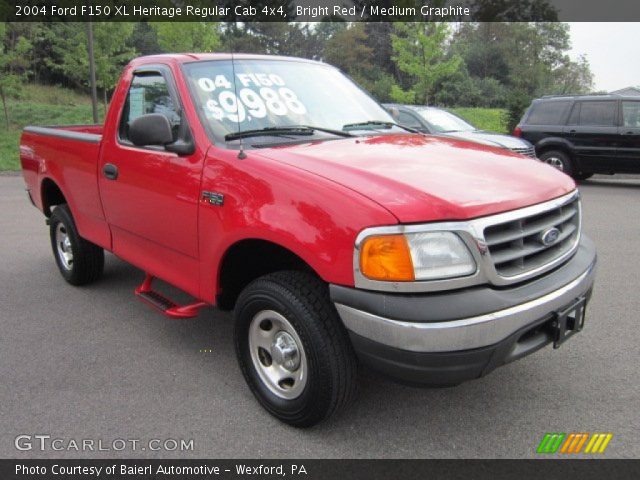 Bright Red 2004 Ford F150 Xl Heritage Regular Cab 4x4