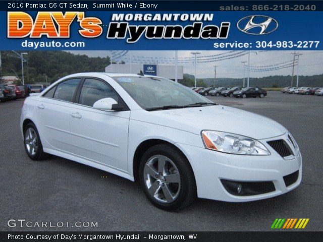 2010 Pontiac G6 GT Sedan in Summit White