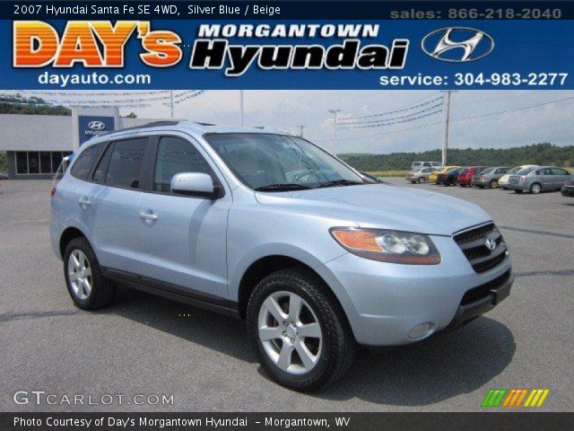 2007 Hyundai Santa Fe SE 4WD in Silver Blue