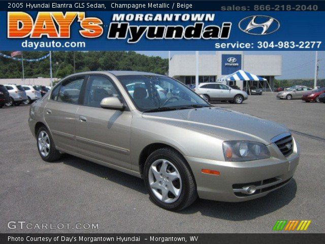 2005 Hyundai Elantra GLS Sedan in Champagne Metallic