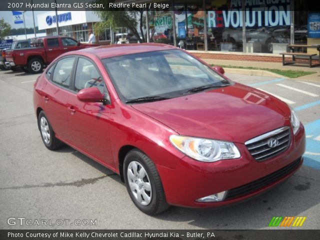 2007 Hyundai Elantra GLS Sedan in Redfire Pearl