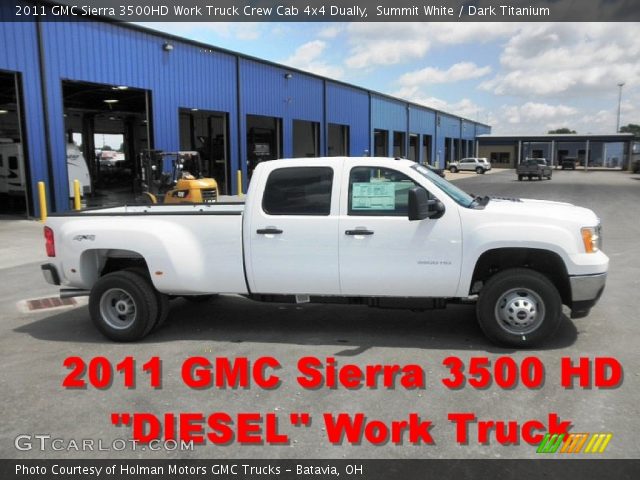 2011 GMC Sierra 3500HD Work Truck Crew Cab 4x4 Dually in Summit White