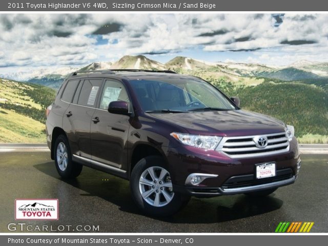 2011 Toyota Highlander V6 4WD in Sizzling Crimson Mica