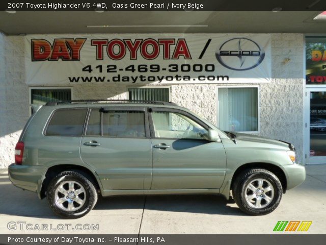 2007 Toyota Highlander V6 4WD in Oasis Green Pearl