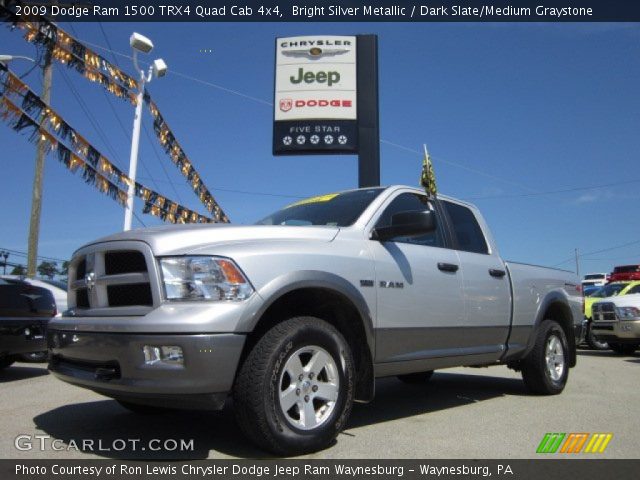 2009 Dodge Ram 1500 TRX4 Quad Cab 4x4 in Bright Silver Metallic