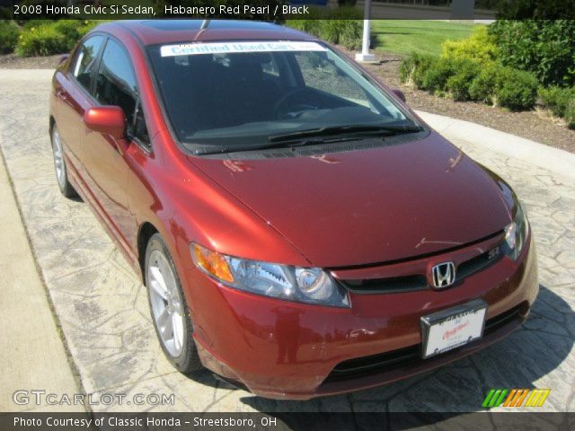 2008 Honda Civic Si Sedan in Habanero Red Pearl