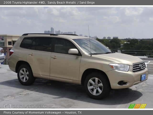 2008 Toyota Highlander 4WD in Sandy Beach Metallic