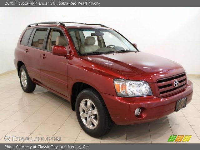2005 Toyota Highlander V6 in Salsa Red Pearl