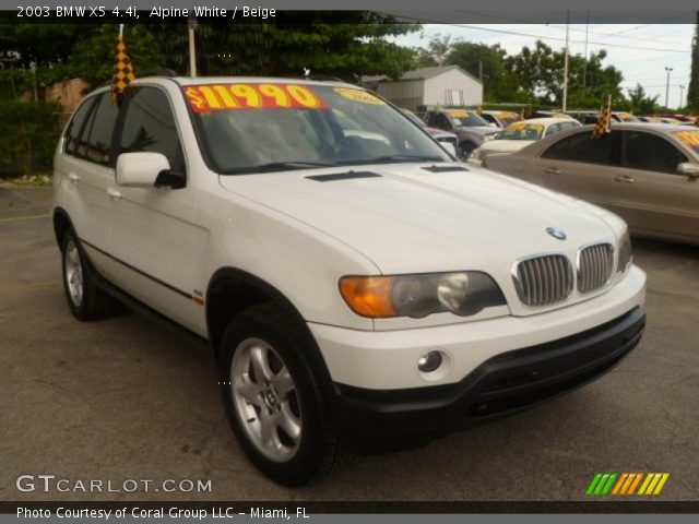 2003 BMW X5 4.4i in Alpine White