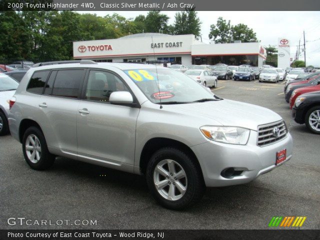 2008 Toyota Highlander 4WD in Classic Silver Metallic