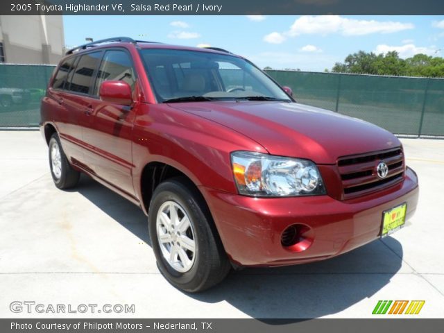 2005 Toyota Highlander V6 in Salsa Red Pearl