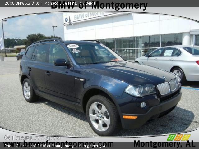 2008 BMW X3 3.0si in Monaco Blue Metallic