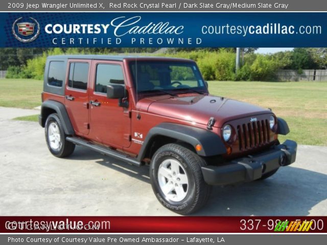 2009 Jeep Wrangler Unlimited X in Red Rock Crystal Pearl