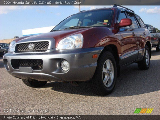 2004 Hyundai Santa Fe GLS 4WD in Merlot Red