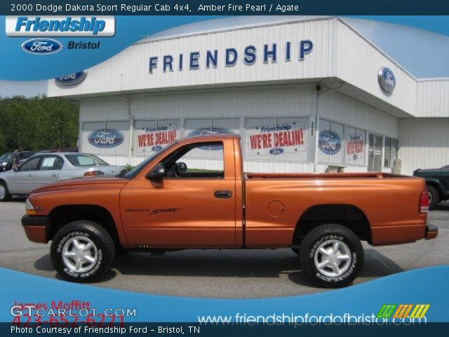 2000 Dodge Dakota Sport Regular Cab 4x4 in Amber Fire Pearl