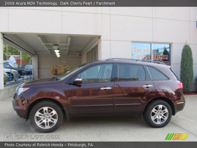 2009 Acura MDX Technology in Dark Cherry Pearl