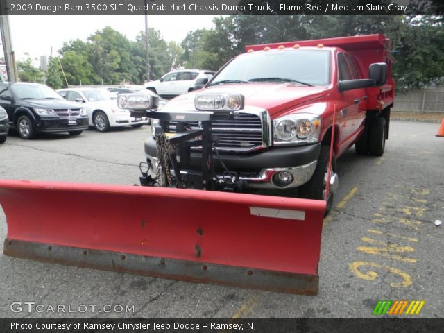 2009 Dodge Ram 3500 SLT Quad Cab 4x4 Chassis Dump Truck in Flame Red