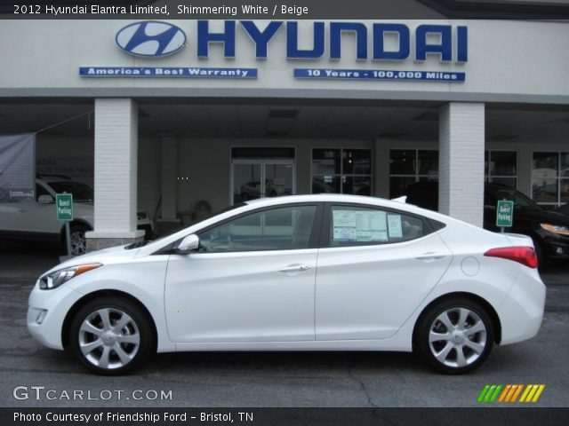 2012 Hyundai Elantra Limited in Shimmering White