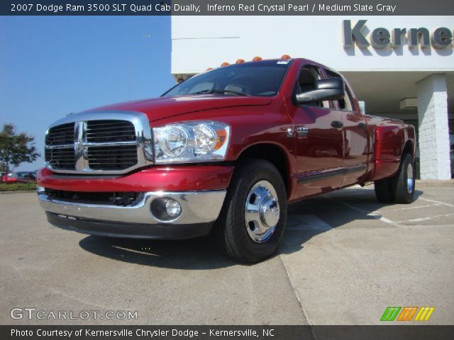2007 Dodge Ram 3500 SLT Quad Cab Dually in Inferno Red Crystal Pearl