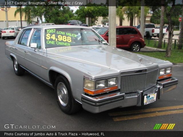 Silver Metallic 1987 Cadillac Brougham Gray Interior