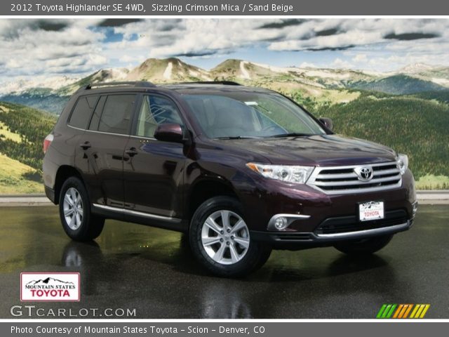 2012 Toyota Highlander SE 4WD in Sizzling Crimson Mica