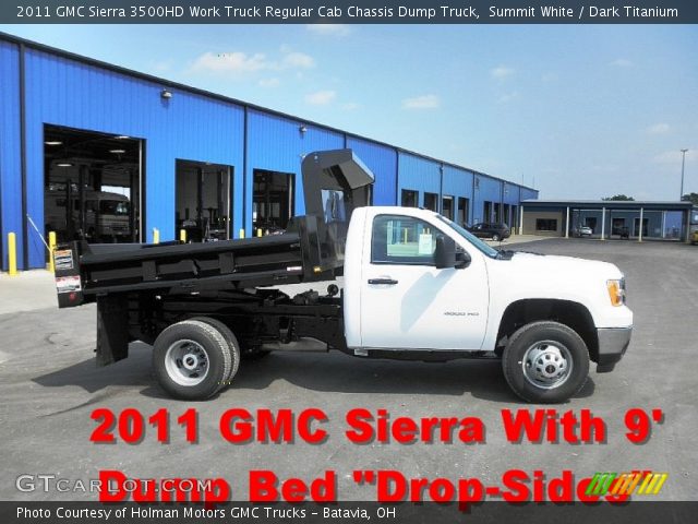 2011 GMC Sierra 3500HD Work Truck Regular Cab Chassis Dump Truck in Summit White