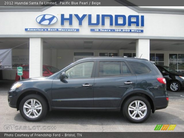 2012 Hyundai Santa Fe Limited in Pacific Blue Pearl