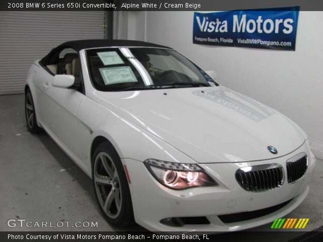 2008 BMW 6 Series 650i Convertible in Alpine White