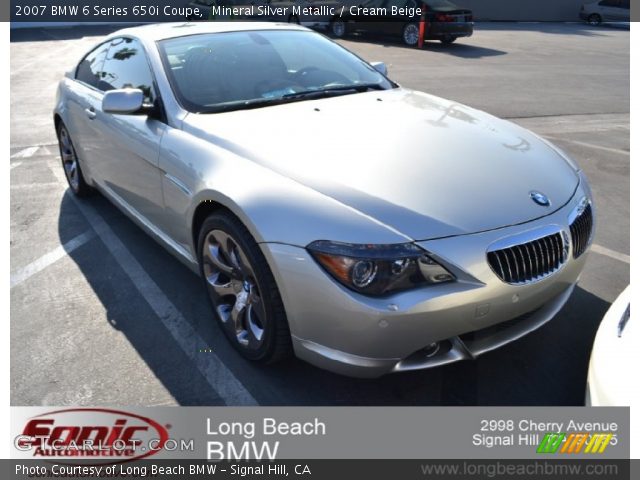 2007 BMW 6 Series 650i Coupe in Mineral Silver Metallic