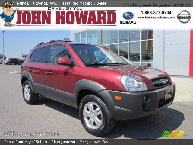 2007 Hyundai Tucson SE 4WD in Mesa Red Metallic