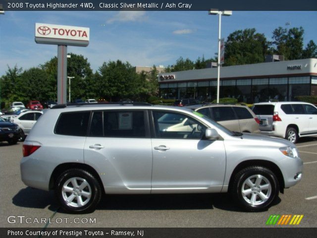 2008 Toyota Highlander 4WD in Classic Silver Metallic