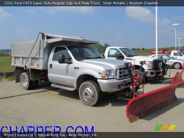 2002 Ford F450 Super Duty Regular Cab 4x4 Plow Truck in Silver Metallic