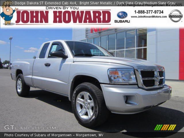 2010 Dodge Dakota ST Extended Cab 4x4 in Bright Silver Metallic