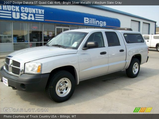 2007 Dodge Dakota ST Quad Cab 4x4 in Bright Silver Metallic