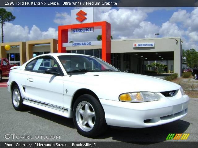 1998 Ford Mustang V6 Coupe in Ultra White