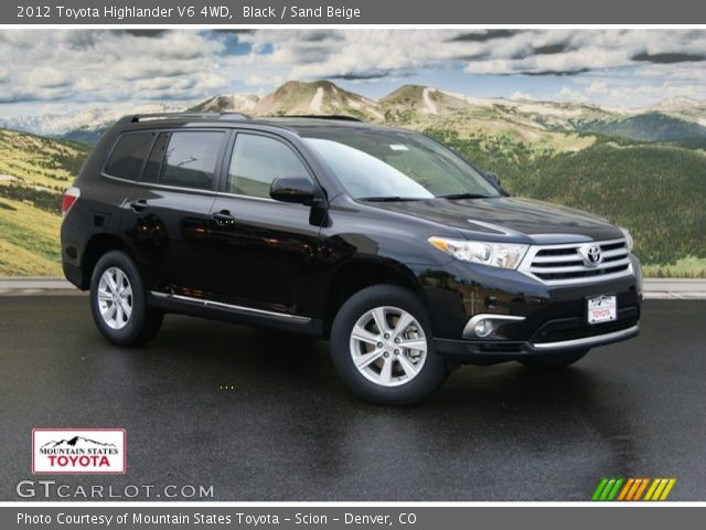 2012 Toyota Highlander V6 4WD in Black