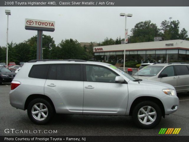 2008 Toyota Highlander 4WD in Classic Silver Metallic