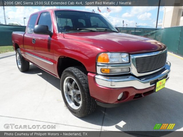 2006 GMC Sierra 1500 SLE Extended Cab 4x4 in Sport Red Metallic